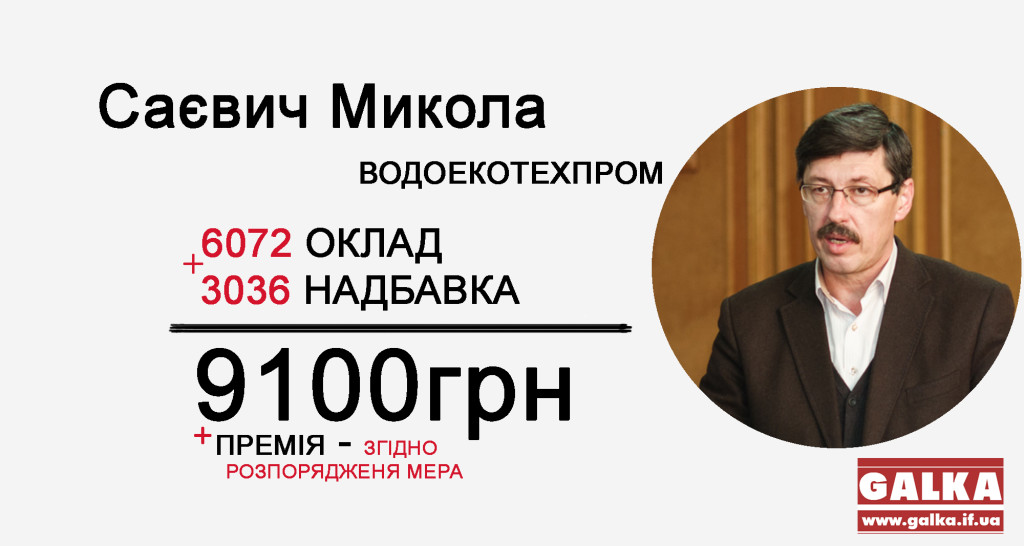 Зарплати посадовців Саєвич
