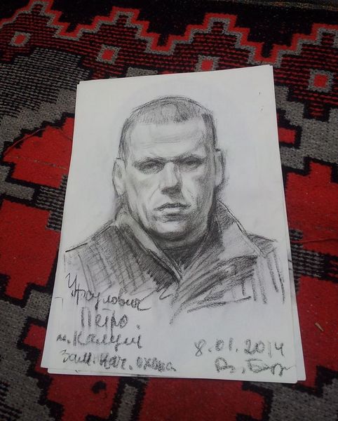 Прикарпатець малює портрети на Євромайдані